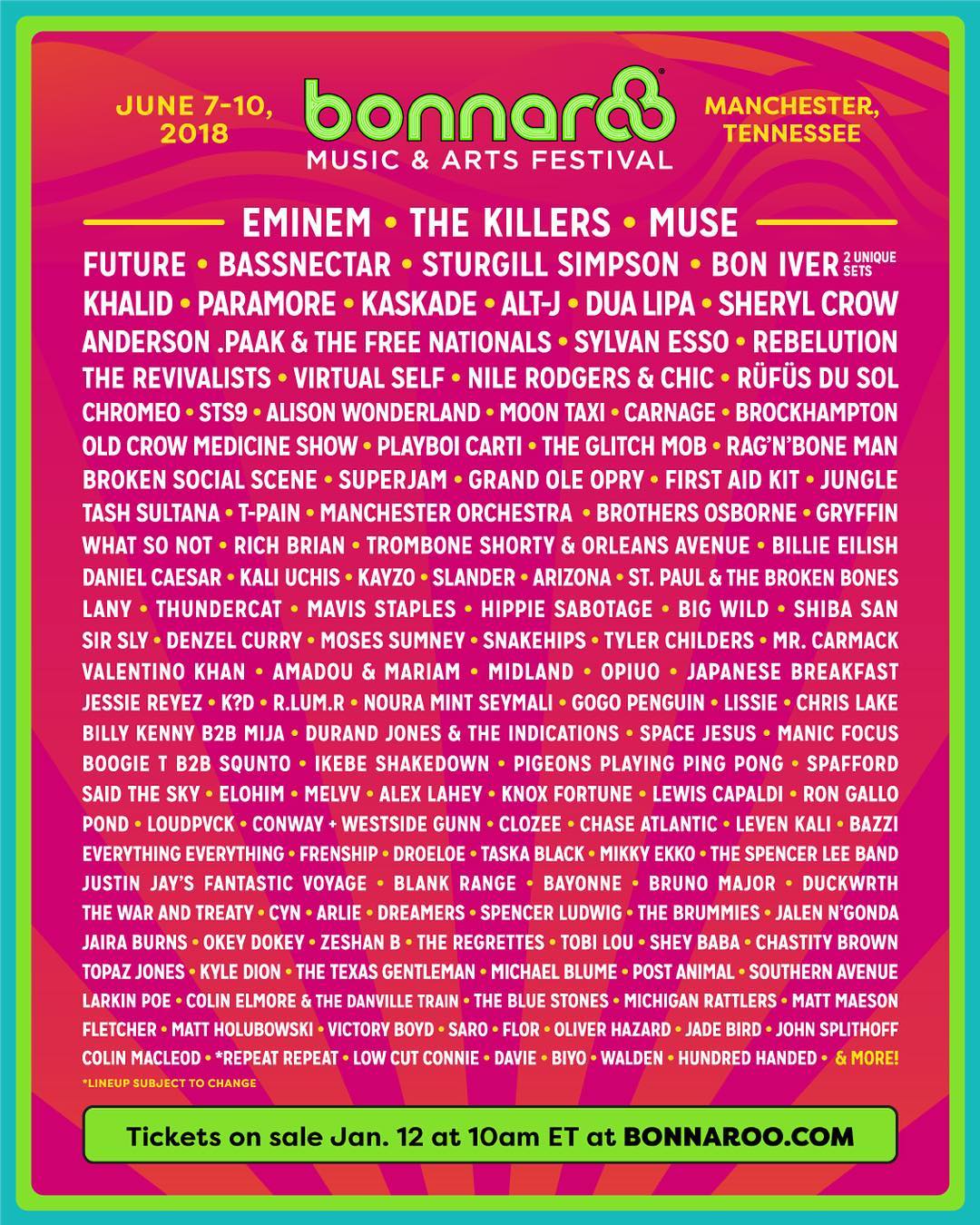 2018 Bonnaroo Lineup Announced | Electric 94.9 2018 Bonnaroo Lineup Announced | Electric 94.9