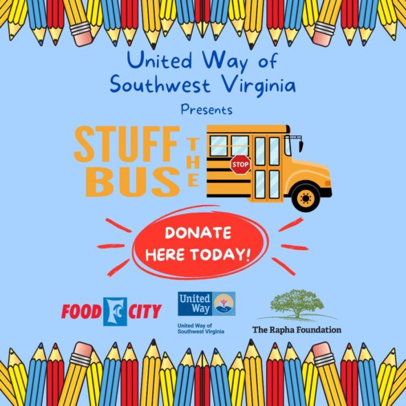 United Way of SWVA “Stuff the Bus” school supply drive underway