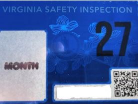 Virginia inspection decals for vehicles changing from green to blue in 2026