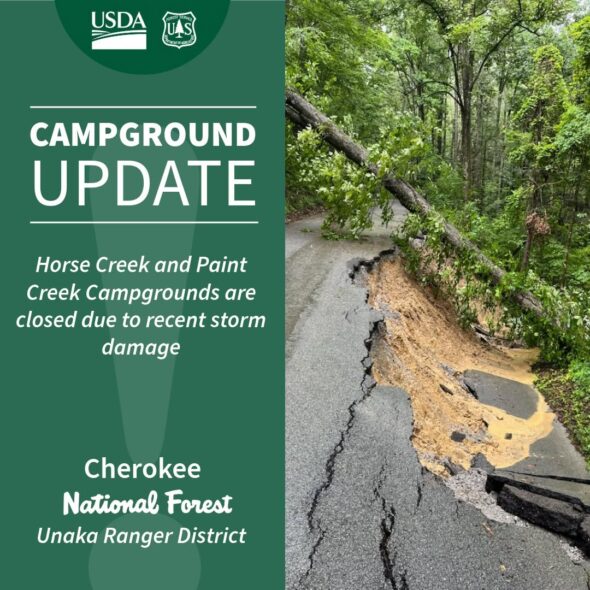 US Forest Service closes campgrounds after storm damage