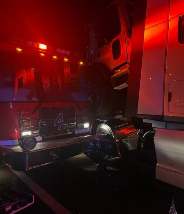 Second crash site with emergency workers on scene in Northeast Tennessee hit by 18-wheeler