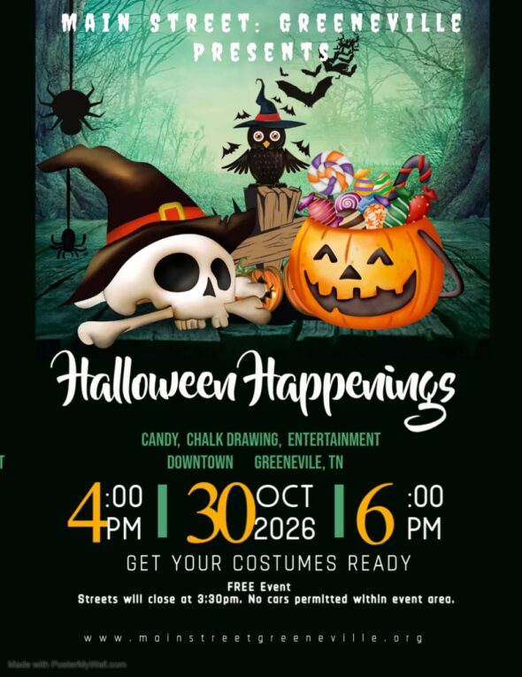 Road closures Friday in Greeneville for Main Street: Halloween Happenings fest